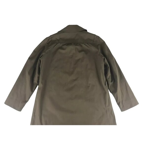 London Fog Maincoats Mens Khaki Lined Collared Button Front Trench Coat Size 8 - Picture 9 of 10